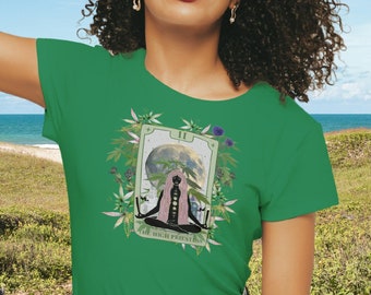 Stoner Tee High priestess shirt tarot fitted the priestess shirt Priestess tarot tee Tarot shirt Mystical Witchy Tshirt Mystic witchy babe