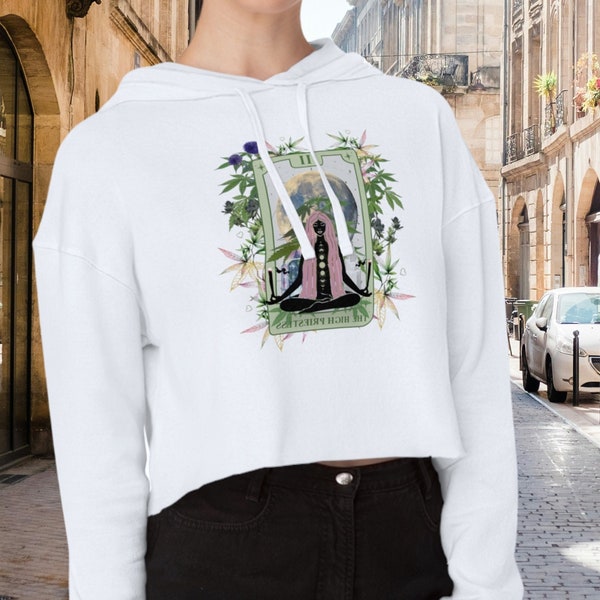 Grande prêtresse sweat déesse vêtements witchy hoodie yoga hoodie divine énergie féminine stoner babe sweat à capuche tarot recadrée pull à capuche