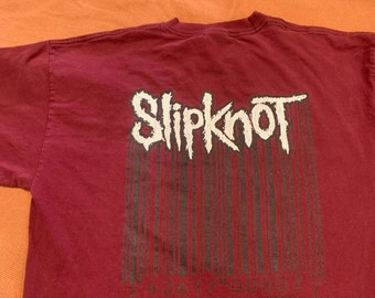 Vintage Late 90's - Early 2000's Slipknot Barcode UPC T-shirt Rare Graphic Y2K Metal Shirt Corey Taylor Joey Jordison Paul Gray