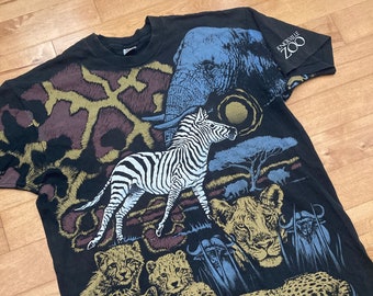 90s Knoxville Zoo All Over Print Nature T-shirt Vintage