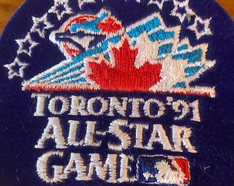 1991 Toronto Blue Jays All Star Game Souvenir Iron On Patch Vintage 90s Embroidered MLB Major League Baseball Collectible Sports Memorabilia