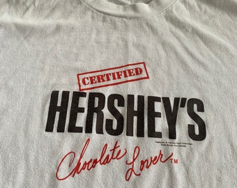 90s Hershey's Certified Chocolate Lover T-shirt Vintage 1990s Sportswear Made in USA Single Stitch XL Tee Candy Chocaholic