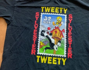 1997 Looney Tunes Stamp Collection T-shirt Vintage 1990 Warner