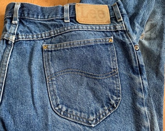 80s Lee Vintage Jeans, Faded Medium Wash Denim (36x28) Made in USA