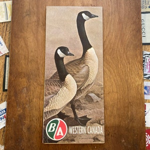 Jaren 1960 BA British American Oil Company Canada Goose Routekaart Vintage Ephemera Petroliana Road Trip West-Canada Service Tankstation