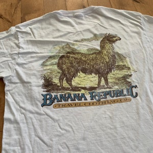 80s Banana Republic Travel Clothing Co. Llama T-shirt Vintage  
