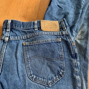80s Lee Genuine Jeans Faded Vintage 1980s Union Made in USA Medium Wash Mens Workwear Straight Leg Western