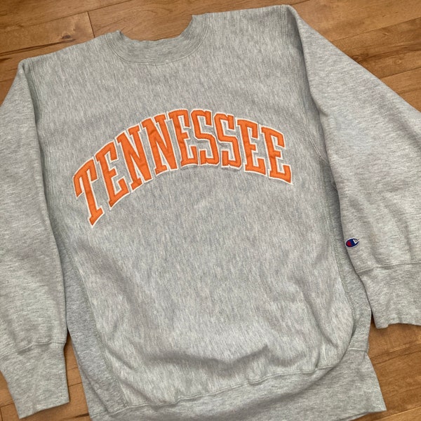 90s University of Tennessee Volunteers Crewneck Sweater Vintage 1990s Champion Reverse Weave Made in USA Pullover Sweatshirt Vols Football