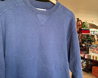 1990s Vintage LL BEAN Russell Athletic Sweatshirt Navy Blue Crewneck Sweater