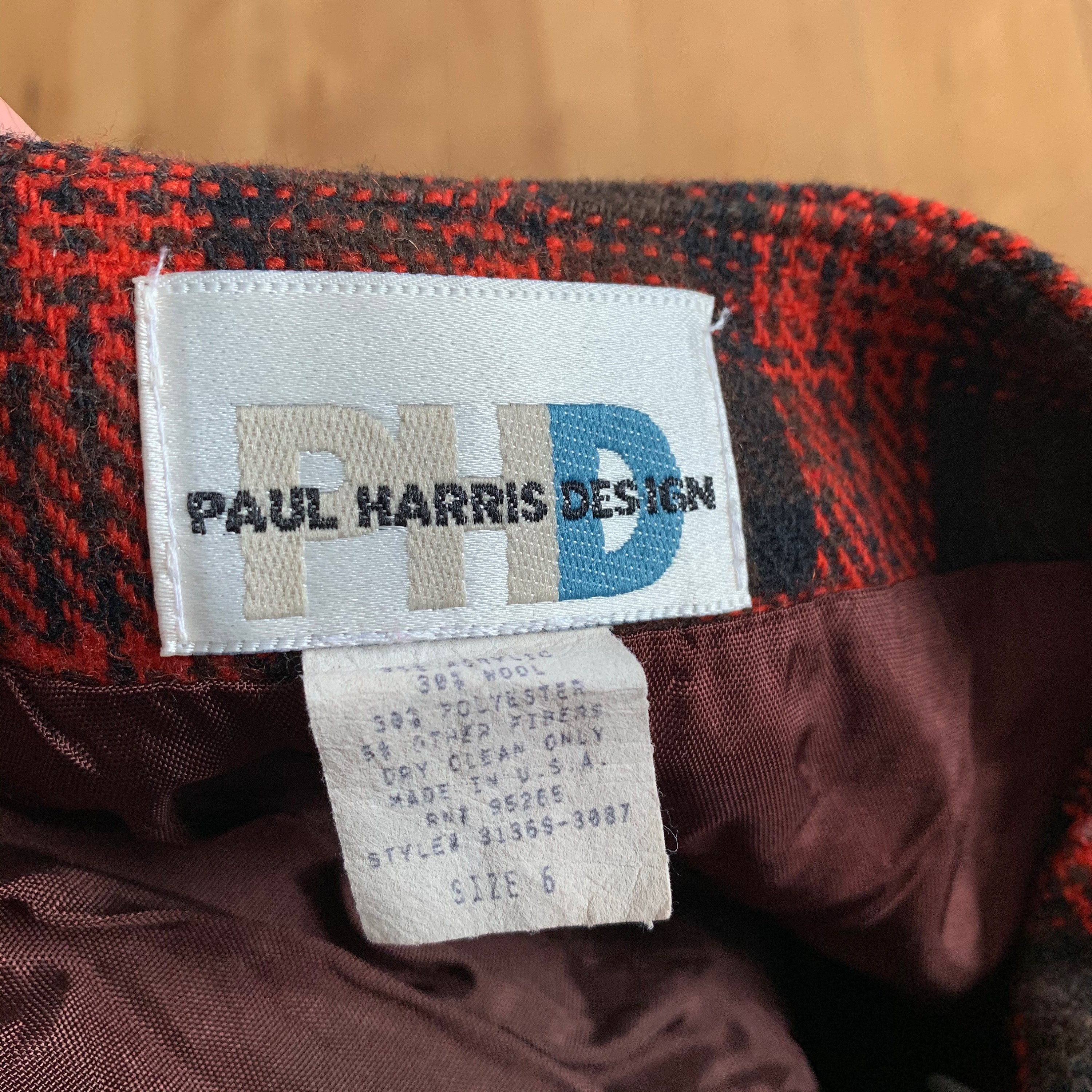 90s Paul Harris Design Red Plaid Mini Skirt Vintage 1990s Made | Etsy