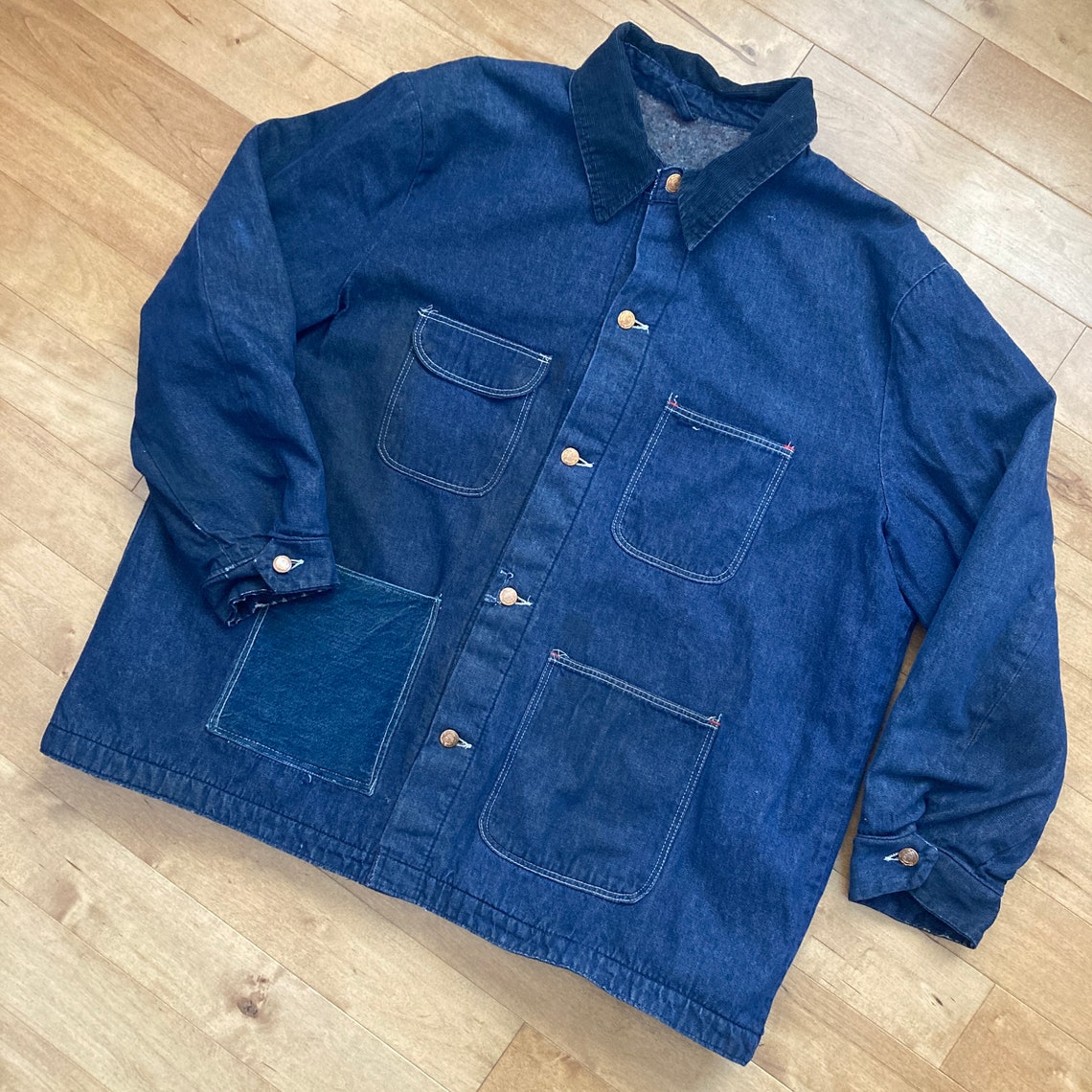 80s Denim Chore Jacket Vintage 1980s Blanket Lined Blue Jean | Etsy