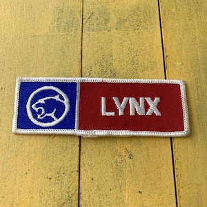 1980s Vintage Mercury Lynx Embroidered Patch Ford Automotive Car Badge