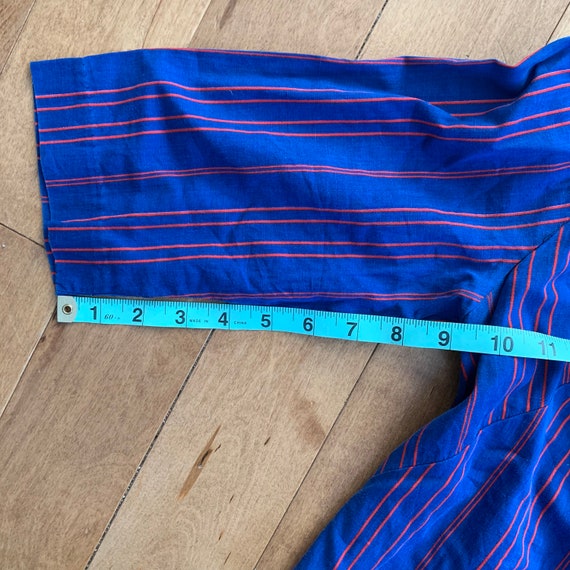 Vintage Womens Striped Shirt Dress 1990s Blue and… - image 7