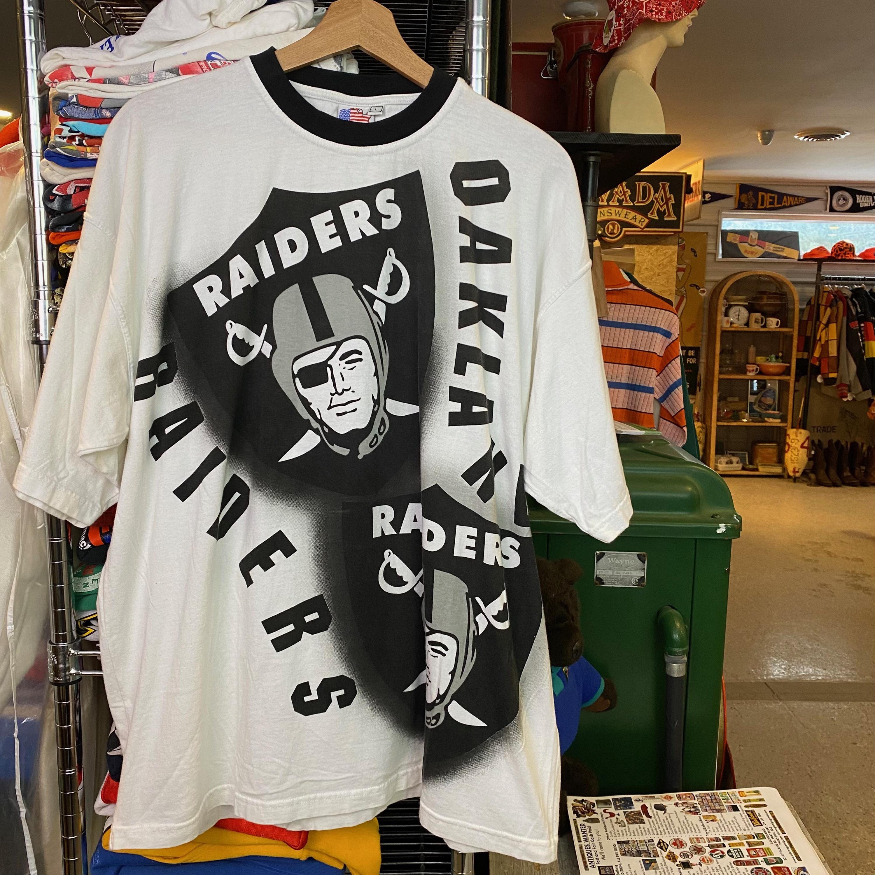 Vintage 1990s Oakland Raiders T-shirt, All Over Print NFL Tee - Etsy