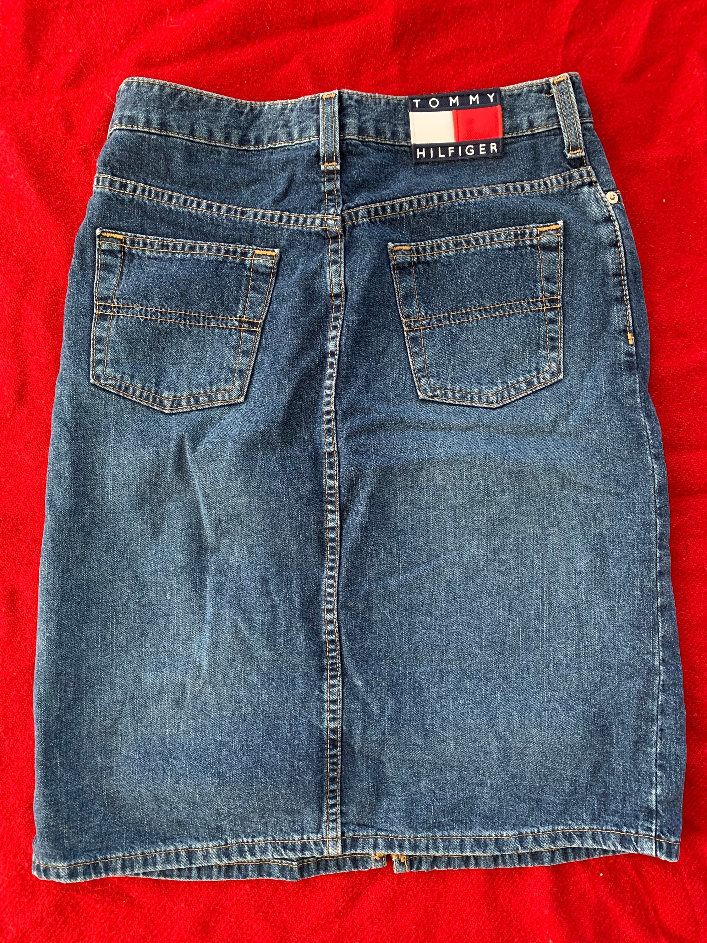 Vintage 1990's Tommy Hilfiger Denim Skirt Size 3 Blue Nice Etsy