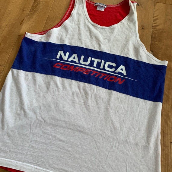 90s Nautica Competition Colour Block Tank Top Vin… - image 1