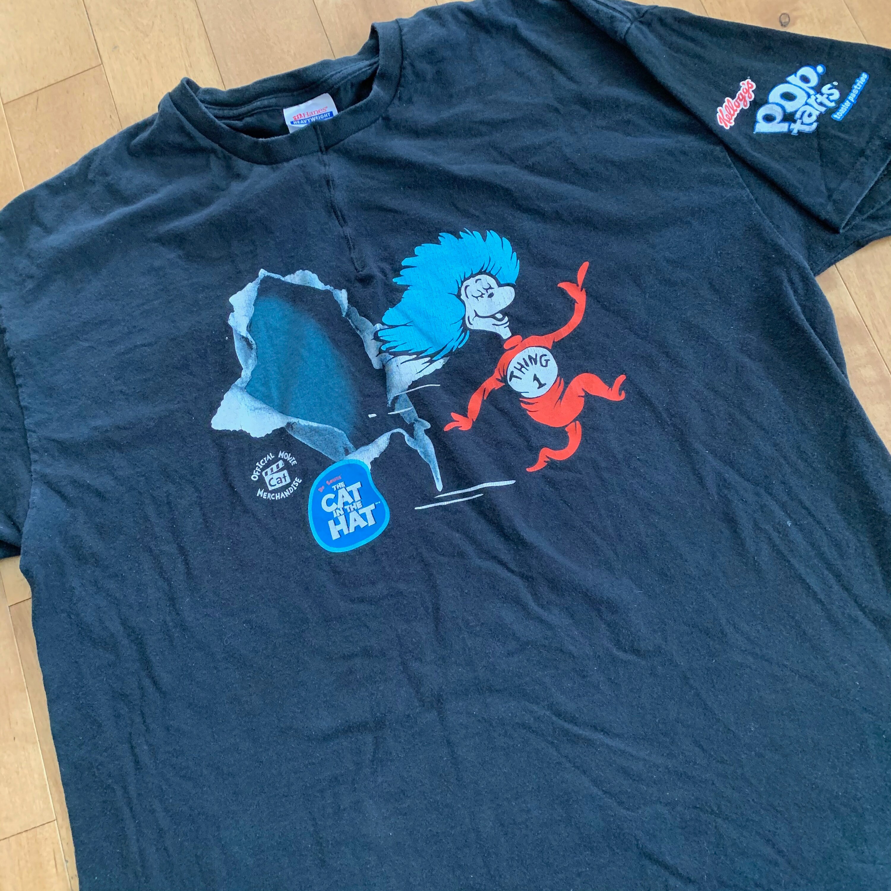 古着　ビンテージ　Tシャツ　青　キャットインザハット　ドクタースース 古着 ビンテージ Tシャツ 青 キャットインザハット ドクター
