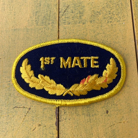 1980s Vintage First Mate Embroidered Patch Navy Naval… - Gem