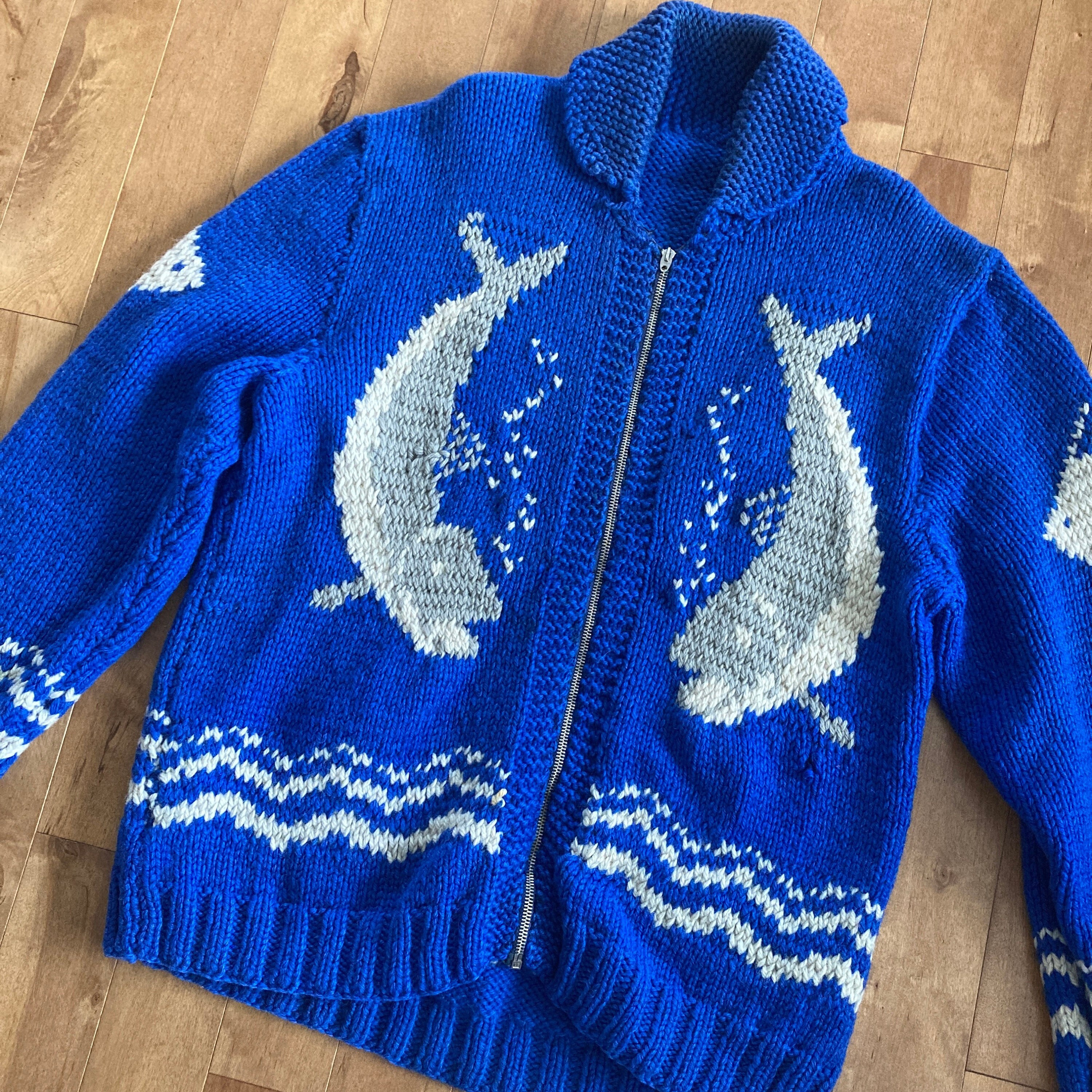 60s Cowichan Fishing Sweater Vintage 1960s Made in Canada