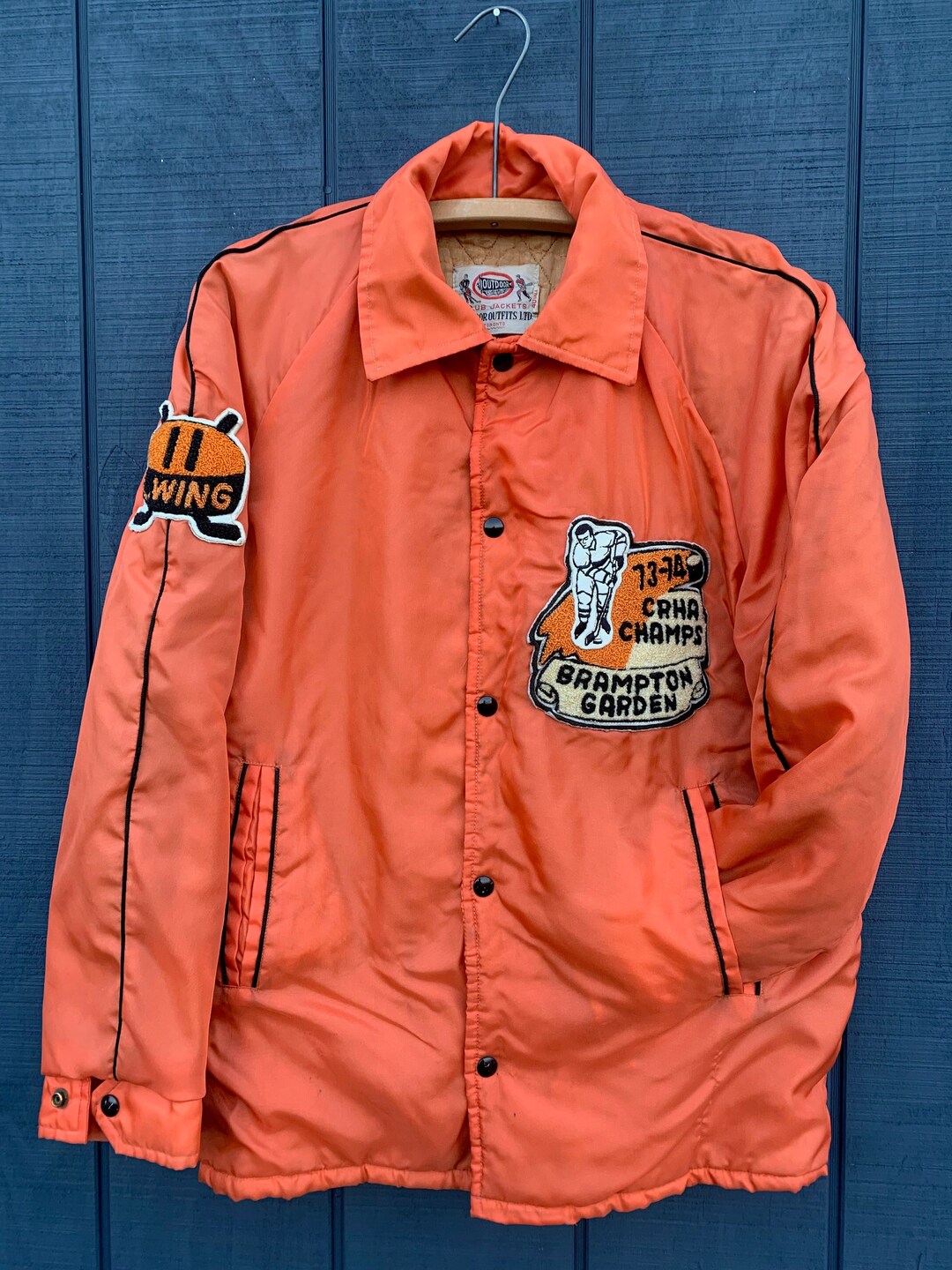 197374 Rare Hockey Jacket Vintage 1970s Club Jackets Outdoor Outfits