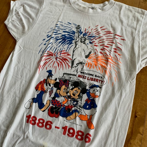 1986 Vintage Disney T-Shirt Statue of Liberty USA… - image 2