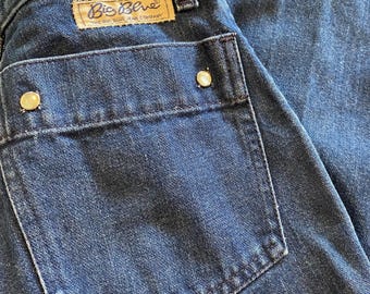 1970s Vintage BIG BLUE Jeans Retro Dark Wash Straight Leg Denim Pants