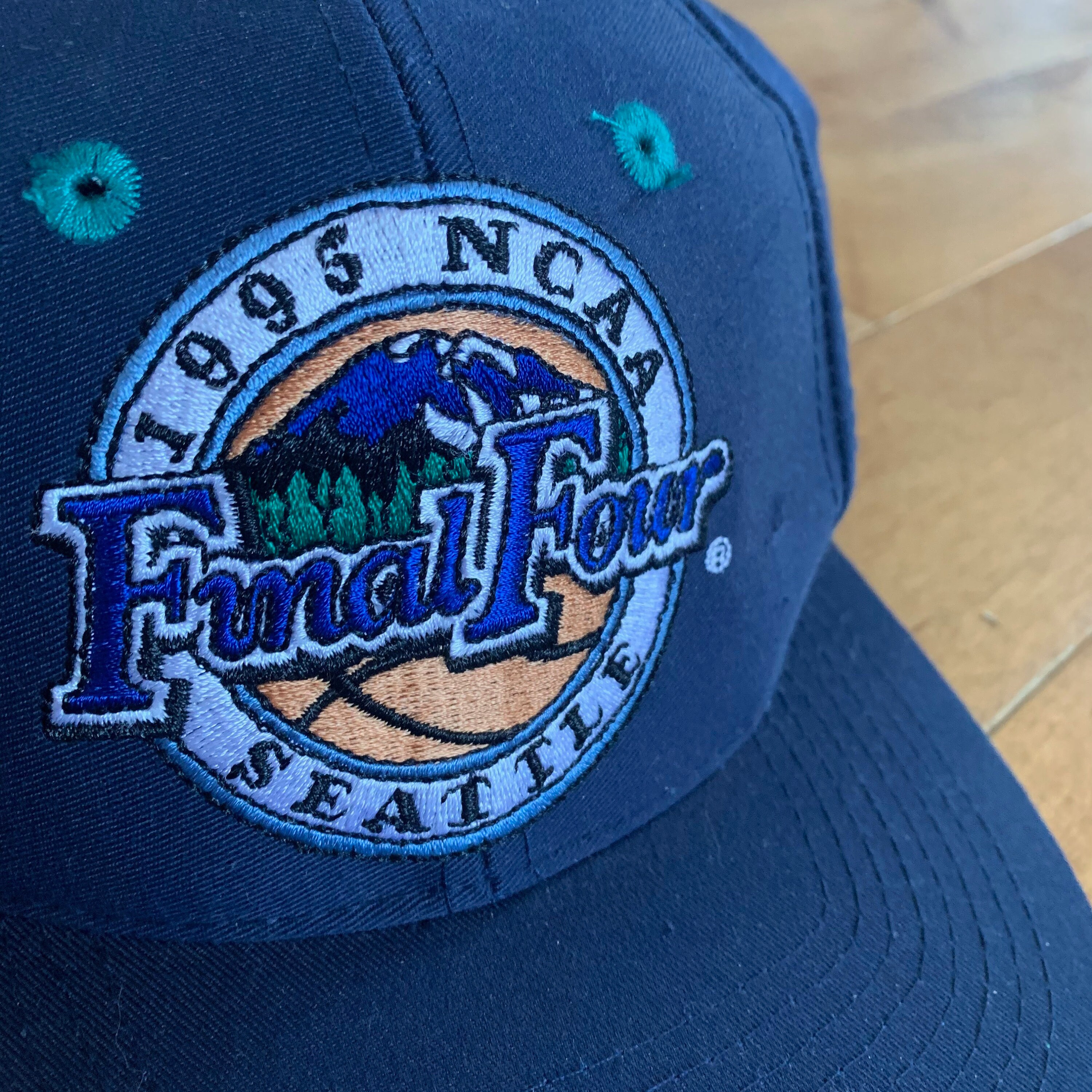 1995 Vintage NCAA Final Four Hat 90s Blue & Green Logo 7 Made Etsy
