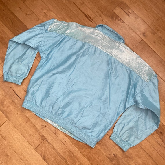 90s Ellesse Baby Blue Crushed Velvet Track Jacket… - image 8