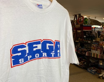 1990s Vintage SEGA SPORTS T-shirt White Japanese Video Game Gaming Tee