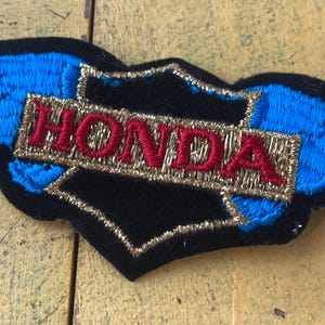 1980s Vintage Honda Embroidered Patch Automotive Japanese Car Badge
