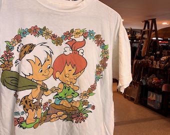 フリントストーンTシャツ バンバンとペブルズ ヴィンテージ 90年代 T