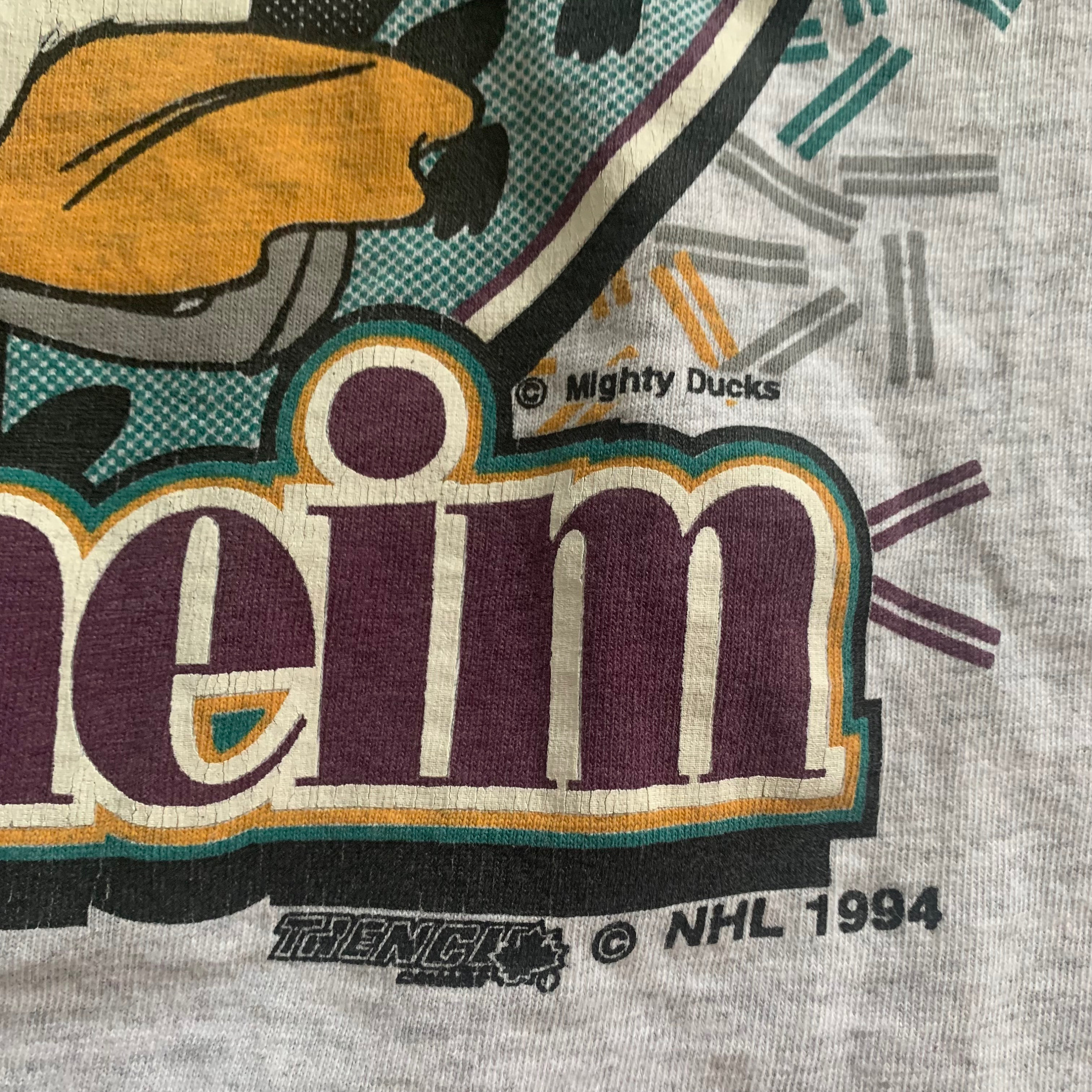 1994 Anaheim Mighty Ducks T-shirt Vintage 1990s Gildan Trench