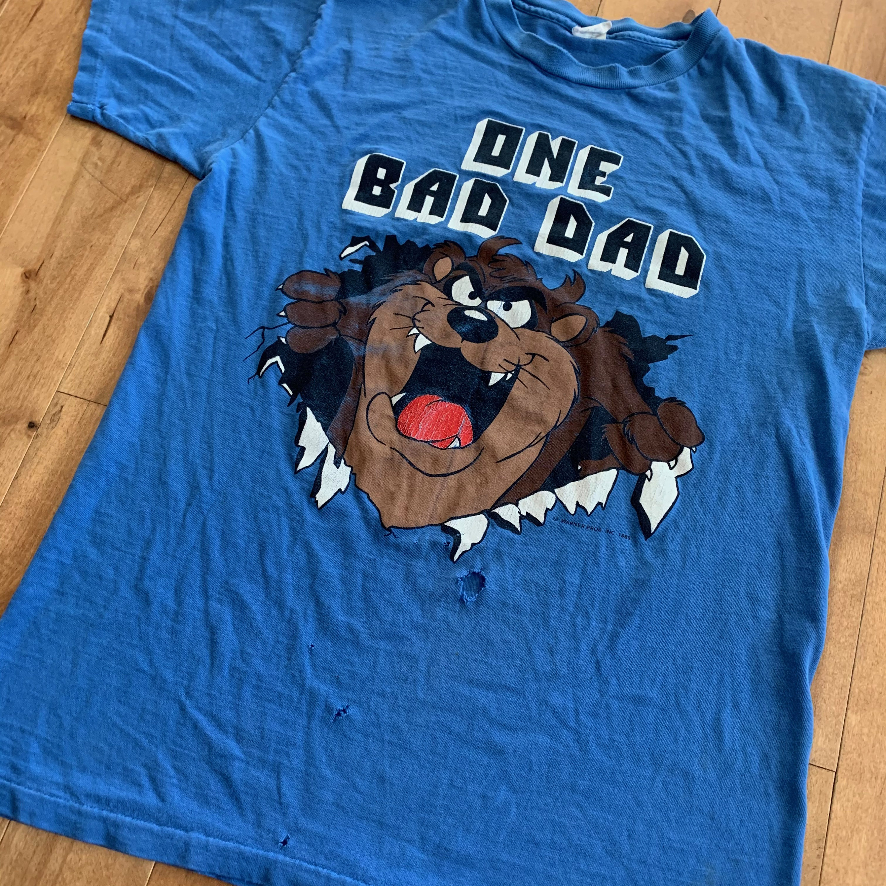1989 Vintage Tasmanian Devil Tee Late 80s Blue Artex Made in