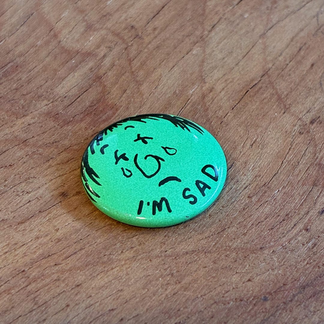 1970s Vintage I'M SAD Pinback Retro Hippie Collectible Novelty Button ...