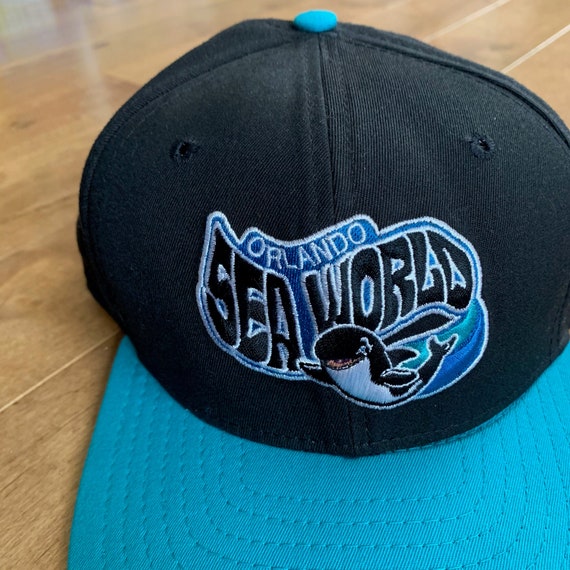 Early 90s SeaWorld Orlando Snapback Hat Vintage 1… - image 1