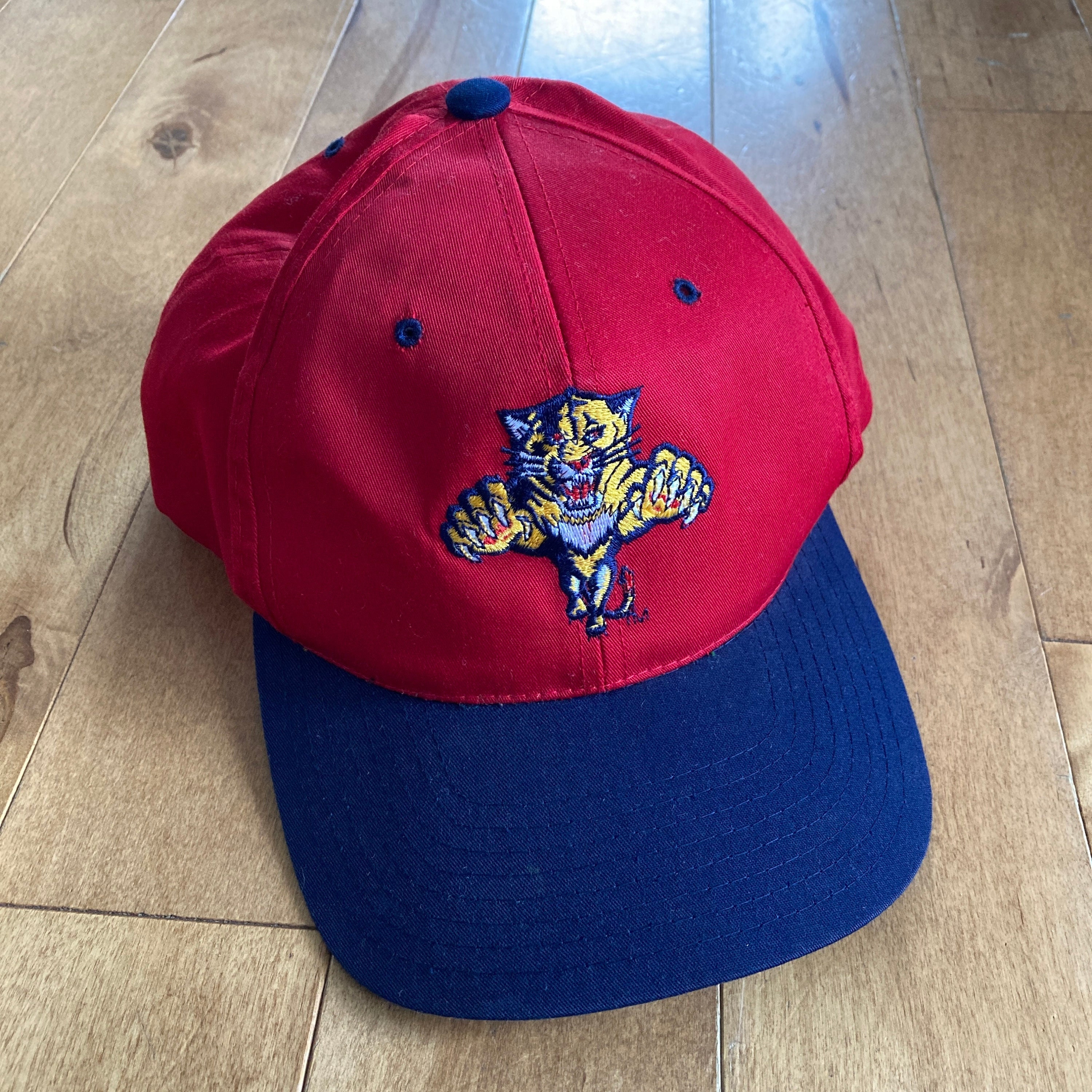 Vintage CCM Florida Panthers Embroidered Snapback Rare NHL Hockey Blue Red  Hat