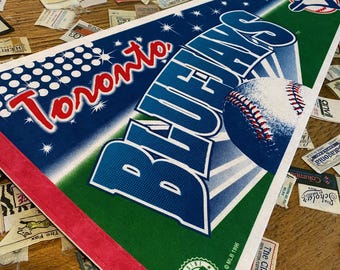 1990s Vintage Toronto BLUE JAYS Flag MLB Baseball Pennant