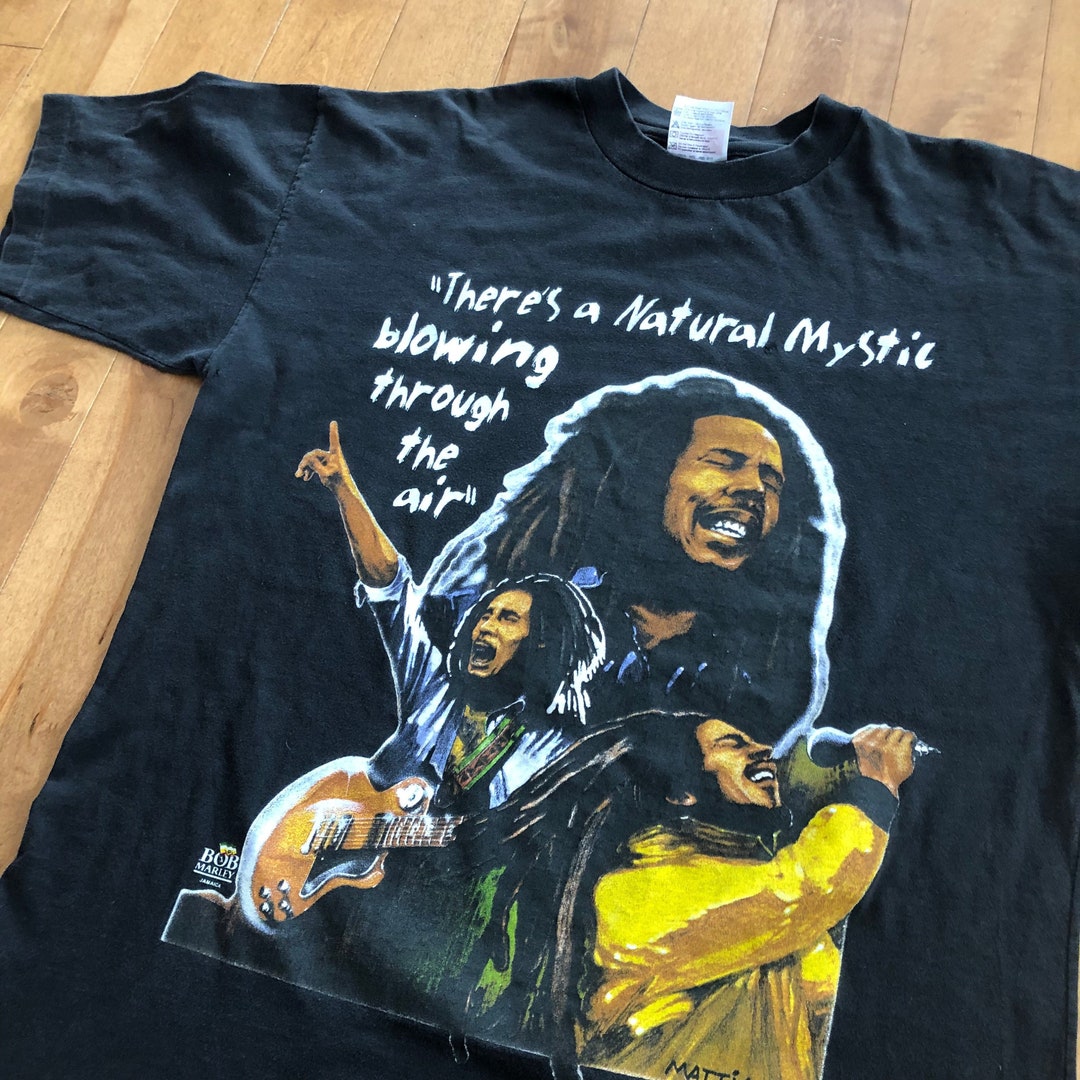 VINTAGE 90s BOB MARLEY TEE BLACK/BLUE