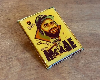 Vintage 1990s Brian McRae Kansas City Royals Enamel Pin MLB Baseball Salem Sportswear