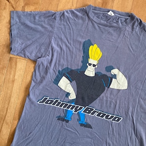 1996 Johnny Bravo Cartoon Network T-shirt Vintage jaren 1990 vooraf gemaakt in de VS Single Stitch 100% Katoen XL Tee TV Show Animatie
