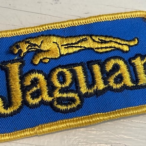 1980s Vintage Jaguar Embroidered Patch Sports Car Badge