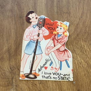 1940s Vintage VALENTINE Valentine's Day Card Made in Canada Paper Ephemera Holiday