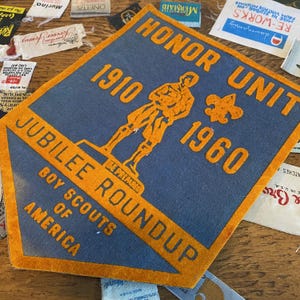 1960s Vintage Boy Scouts of America Honor Unit Pennant Retro Scouting Badge Flag