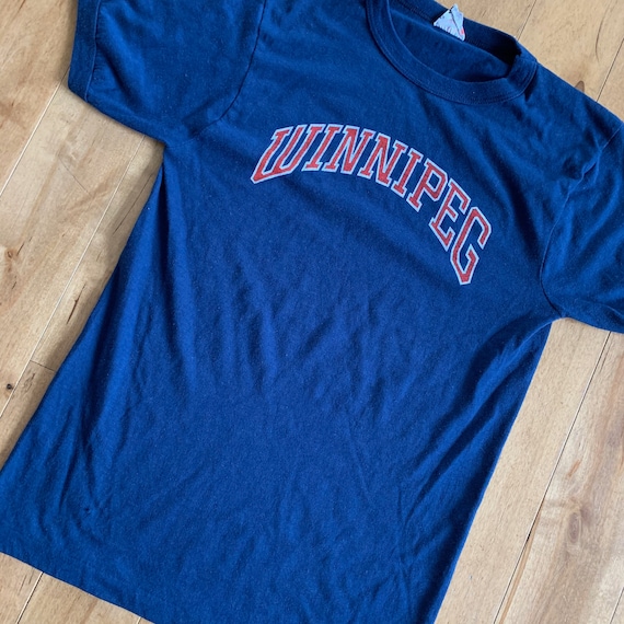 70s Winnipeg Letterman Spell Out T-shirt Vintage … - image 1