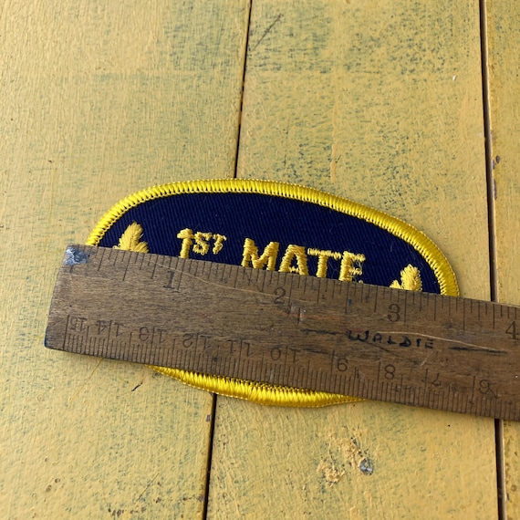 1980s Vintage First Mate Embroidered Patch Navy Naval… - Gem