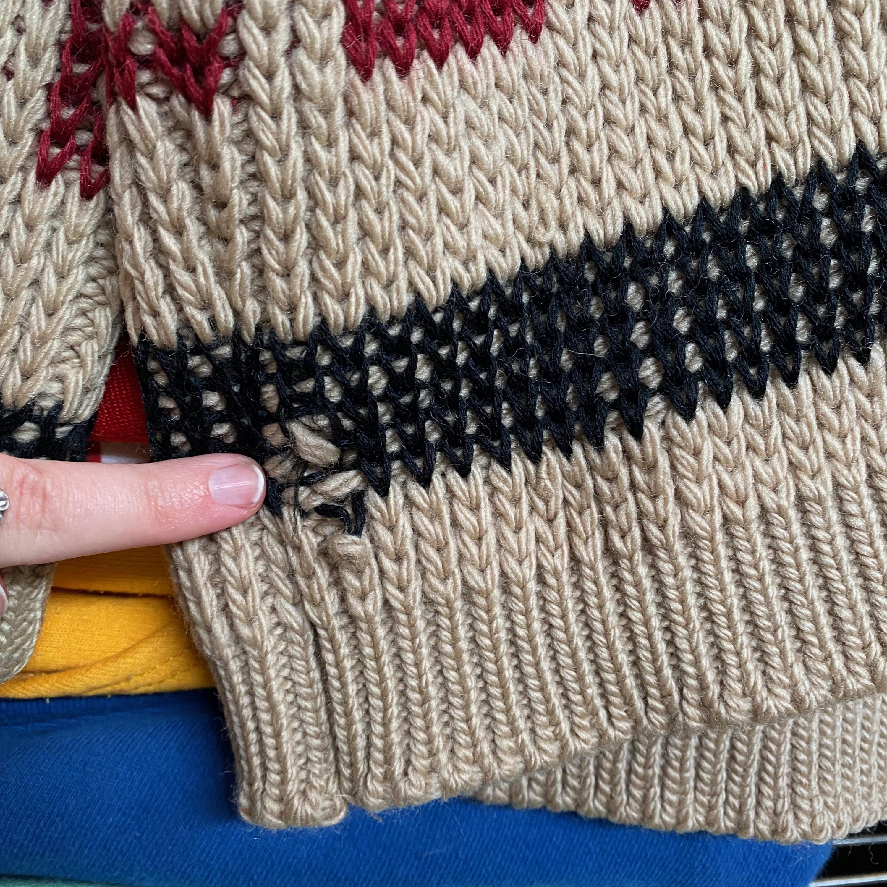 Vintage Rare 1970s Pendleton Cowichan Wool Knit Cardigan Large