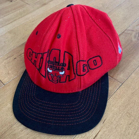 90s Vintage Chicago Bulls Snapback 1990s Red & Bl… - image 2