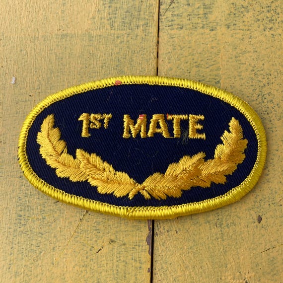 1980s Vintage First Mate Embroidered Patch Navy Naval… - Gem