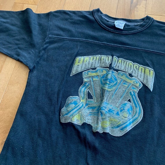Vintage 80s Harley Davidson Glitter Graphic T-shirt - Etsy