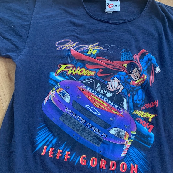 1999 Jeff Gordon Superman NASCAR T-shirt Vintage 1990s Chase  